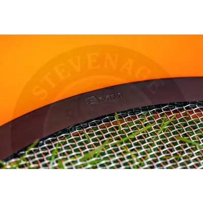Orange mesh net with dark brown rubber band and embossed 3mm marking for tackle guru multi riddle mainline match 18l