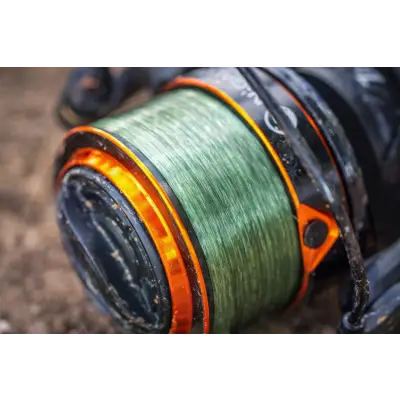 Black and orange n-gauge pro 3000 reel with green monofilament line plus spare spool from pro reel range preorder
