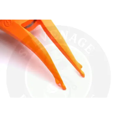 Bright orange plastic pellet pliers with sleek ergonomic design for stevenage bait and bait band use by tackle guru