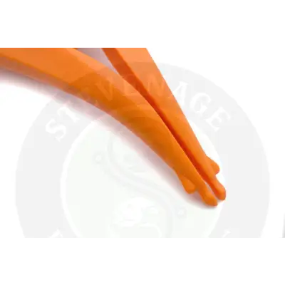 Bright orange silicone pellet pliers with smooth flexible texture and rounded tips for stevenage bait and bait band use
