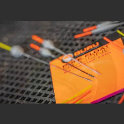 Tackle Guru pole float pack with bright orange and yellow silicone carp fishing floats for stevenage bait use