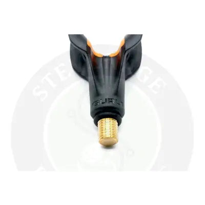 Black and orange gurli fishing rod tip guide with brass threaded base for tackle guru reaper rear rest by stevenage bait