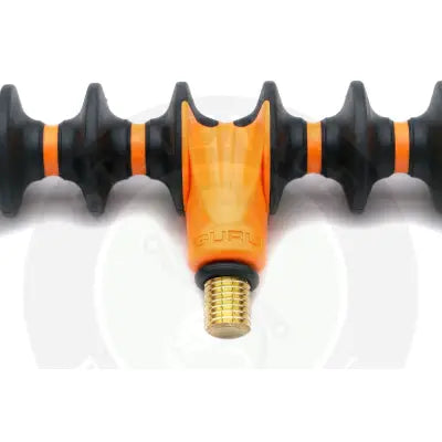Tackle guru reaper rest orange and black supu fishing rod holder with brass threaded base and rubber overmould grip