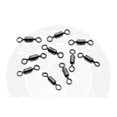 Black metal rig system swivels size 11 with infinite rolling barrel and extra-tough rig for fishing tackle use