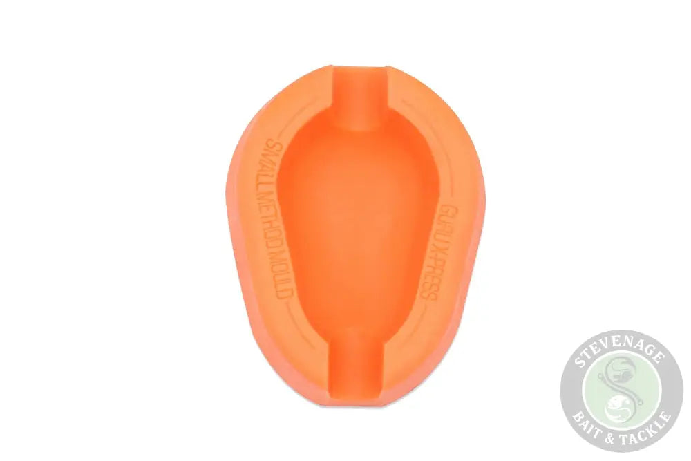 Bright orange silicone x-press method mould bait container with molded text for stevenage bait and guru method feeders