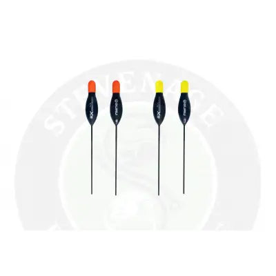 Set of four black and orange tackle guru xs cookie carbon fishing floats for modern commercial anglers