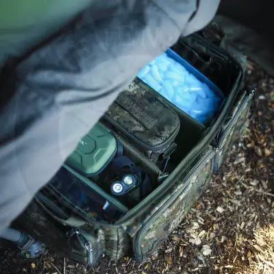 Thinking anglers camfleck compact barrow bag camouflage fishing tackle bag with multiple compartments for gear storage